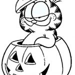 Ausmalbilder Garfield in einem Halloween-Kürbis 13